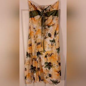 Sunflower Garden Strapless Dress